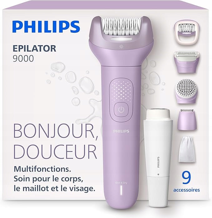 Epilator PHILIPS Series 9000 BRE729/00 wet and dry + 9 accessories