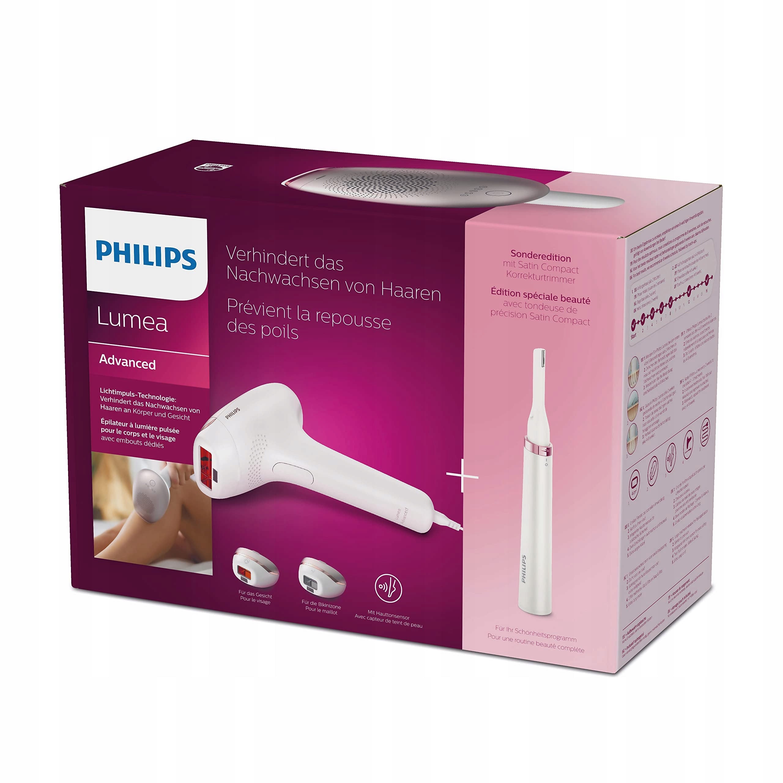 Epilator Philips Consumer Lifestyle B.V. BRI923/00 white 3 trimmer attachments Manufacturer code BRI923/00