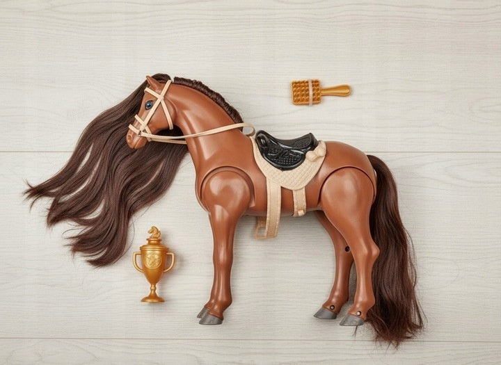 Equestrian horse walking interactive for combing care accessories Packaging status original