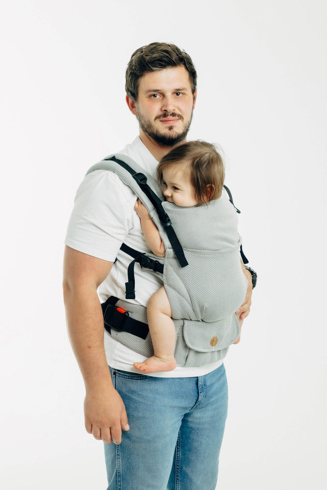 Ergonomic Adjustable Carrier - LennyUpGrade Pro: Small Herringbone Grey Brand Lennylamb