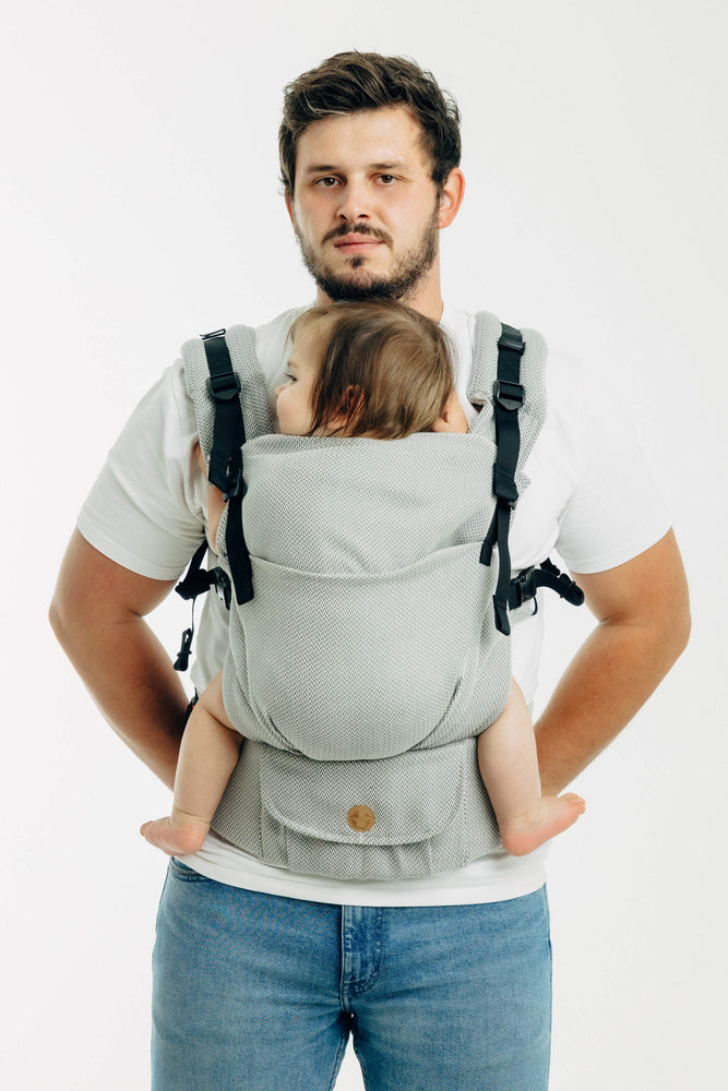 Ergonomic Adjustable Carrier - LennyUpGrade Pro: Small Herringbone Grey Carrier type classic soft