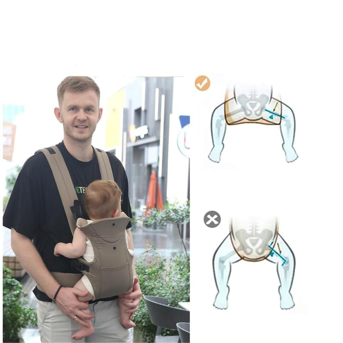 Ergonomic Carrier Neck and Lumbar Support from Birth 3,5-15 kg Beige Packaging status original