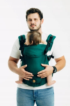 Ergonomic adjustable carrier - LennyUpGrade Pro: Small Herringbone Emerald