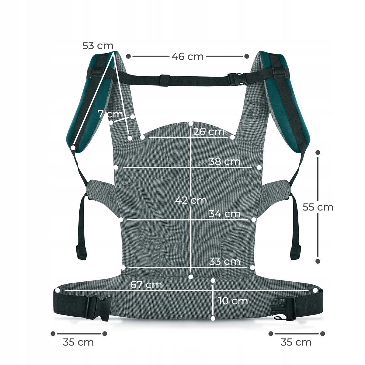 Ergonomic baby carrier Milo Kinderkraft Nature Vibes Manufacturer code KNMILONAGRE0000