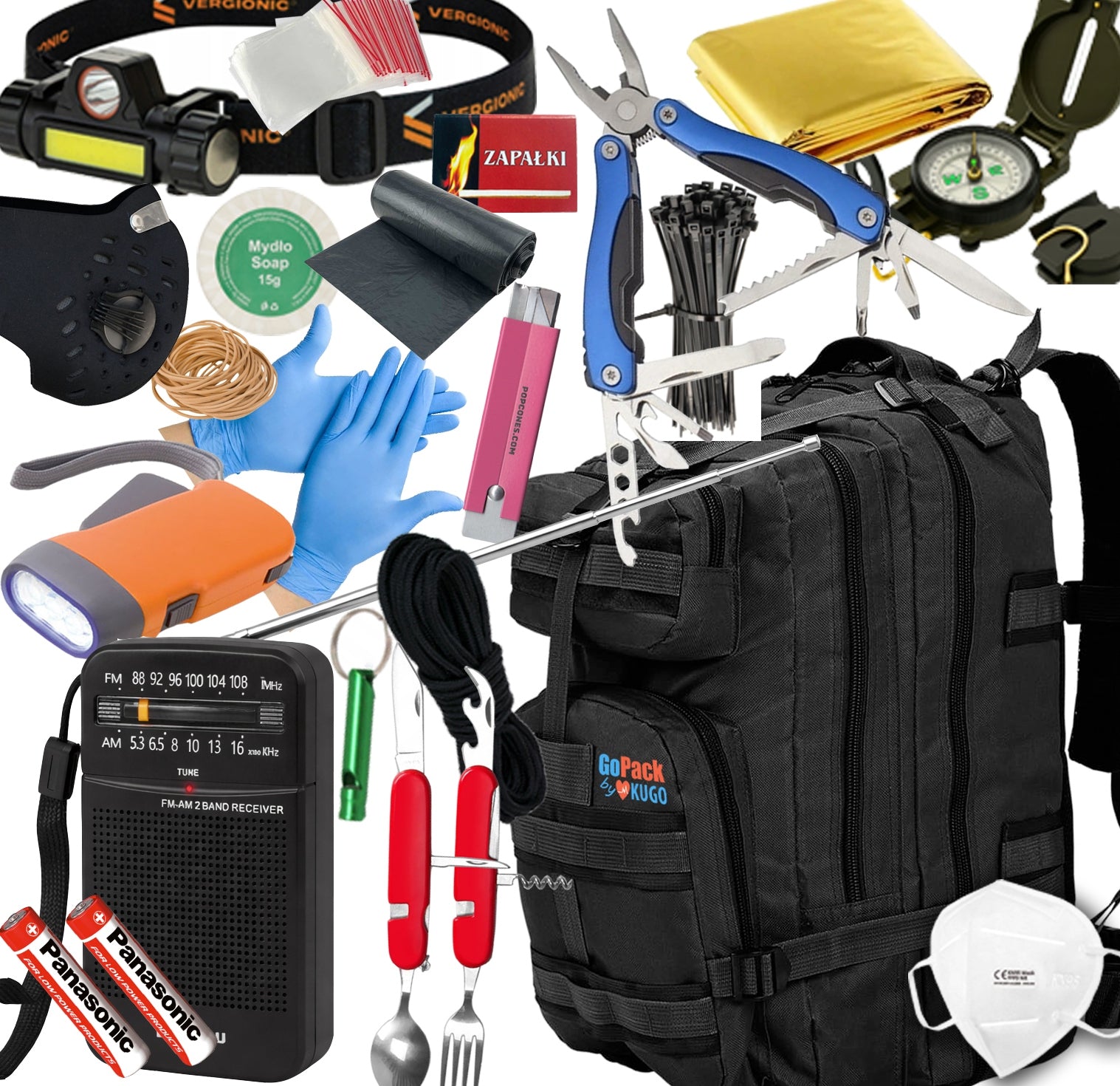Escape evacuation backpack with equipment GOPACK XX RCB rescue 20 in 1