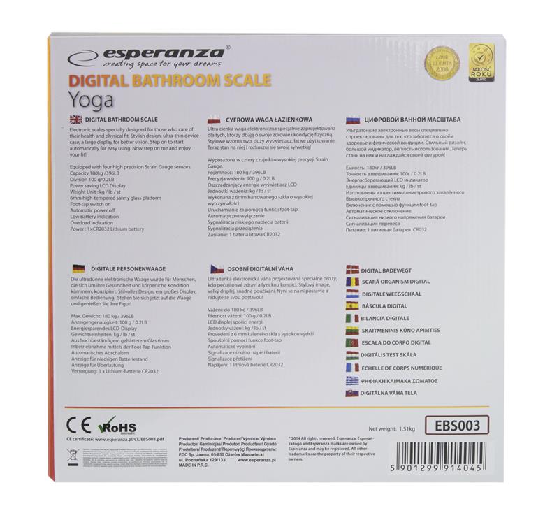 Esperanza Yoga Bathroom Scale Kind electronic
