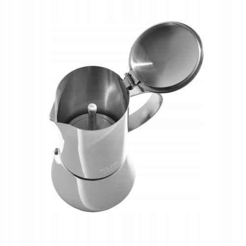 Espresso Coffee Maker - 620ml Induction Stainless Steel Brand ADLER