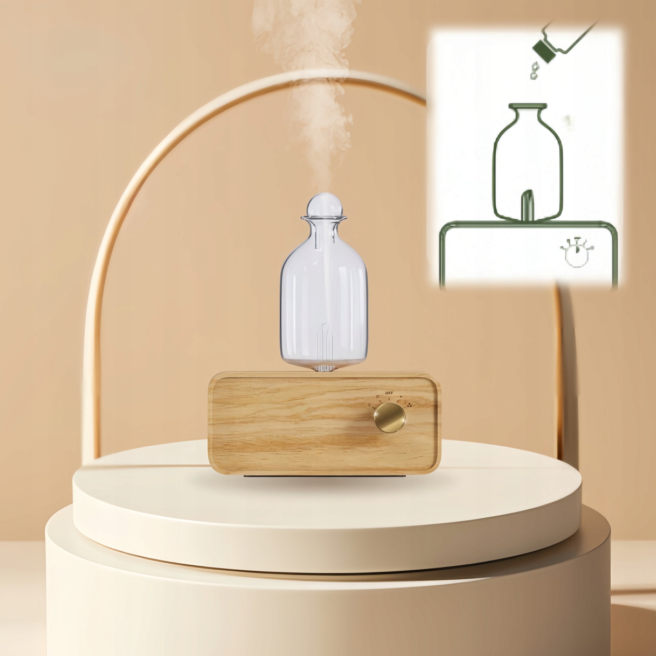 Essential Oil Diffuser Anhydrous Nebulizer Glass AROMATHERAPY Maximum efficiency 50 m³/h