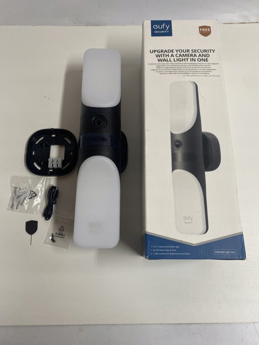 Eufy Wired Wall Light Cam S100 2K 160° Wi-Fi Outdoor Lamp 1200lm Manufacturer code T84A1311
