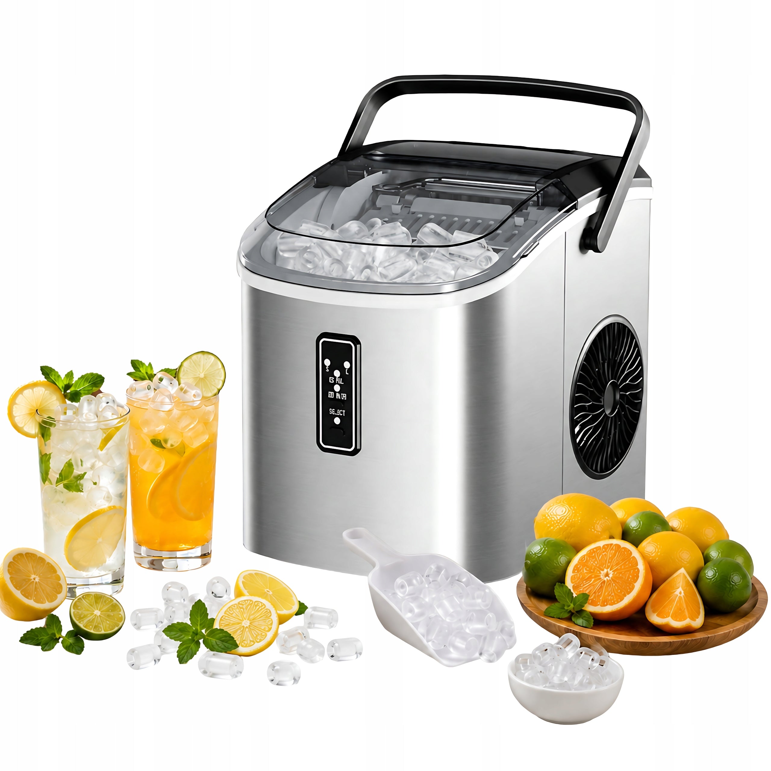 Euhomy Im008 Compact Ice Maker 2 Types of Cube Accessories
