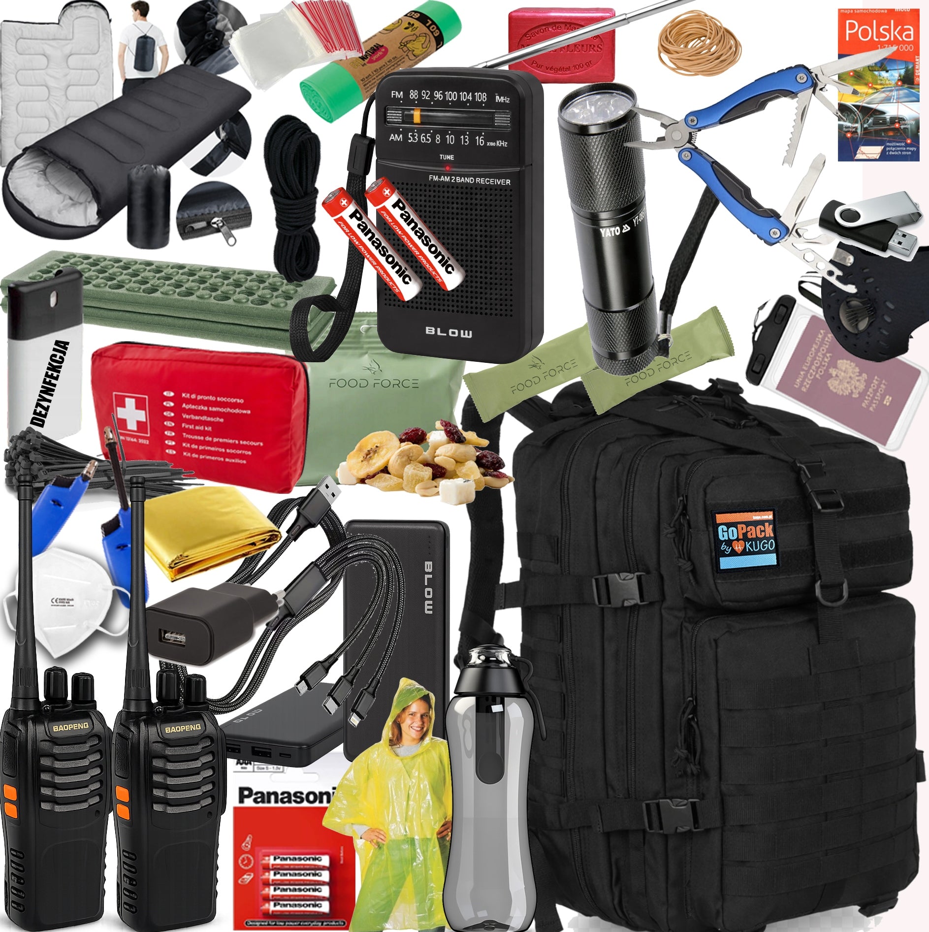 Evacuation backpack with equipment compatible with the GUIDE BEZP. GOPACK PB 71in1