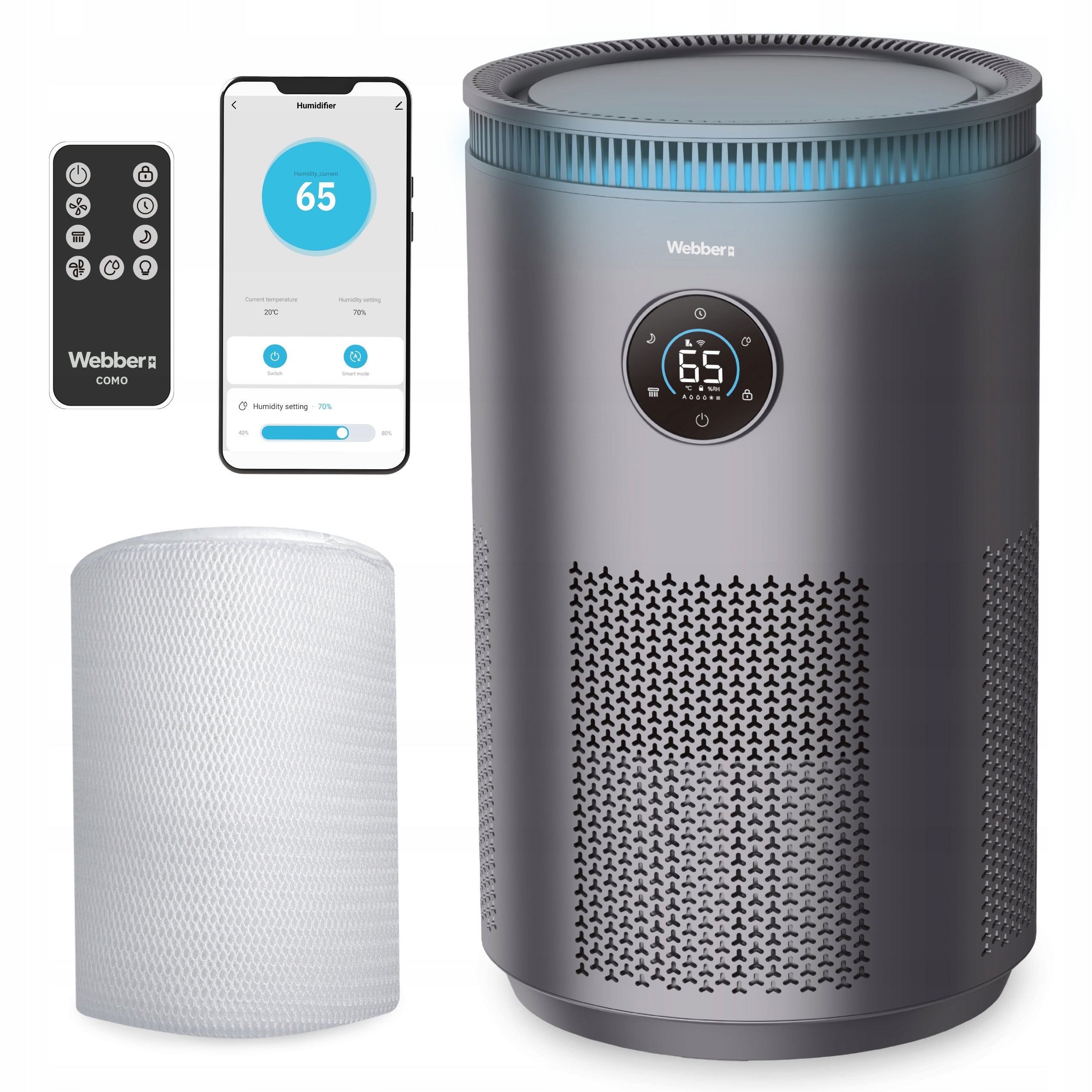 Evolutionary humidifier Webber COMO EH4001 UV-C WiFi ATR 360° 5L UVC LAMP
