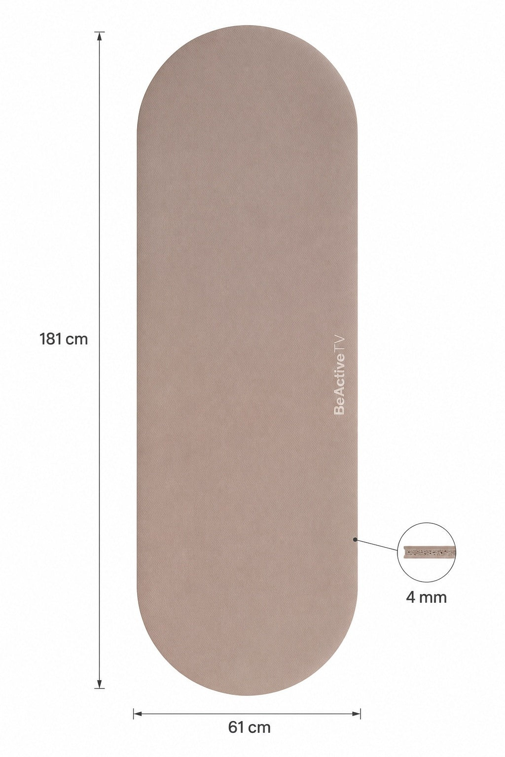 Exercise Mat Non-Slip Oval 181x61 cm PREMIUM Yoga & Pilates Packaging status original