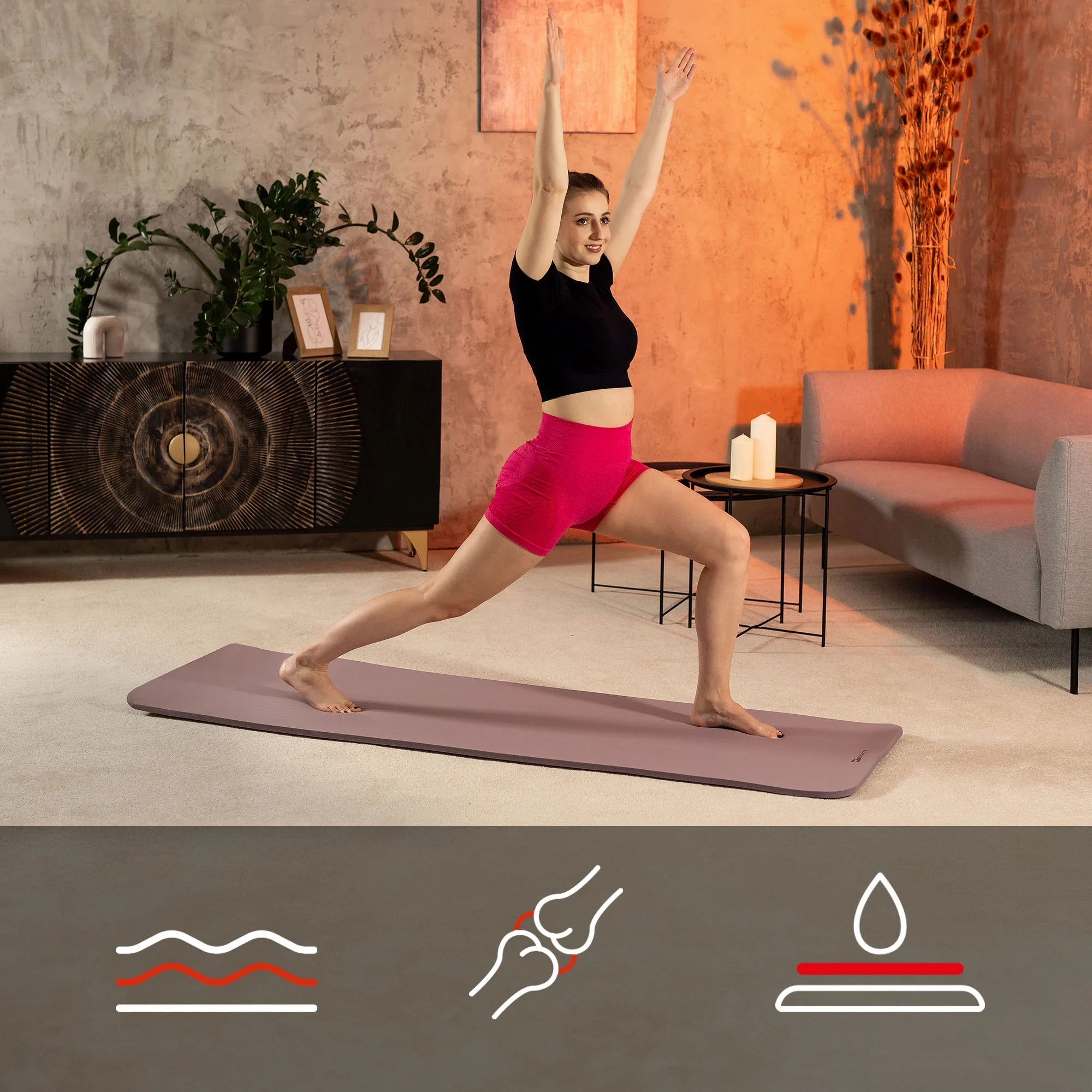 Exercise mat thick NBR 1cm 190x60cm yoga soft non-slip Packaging status original