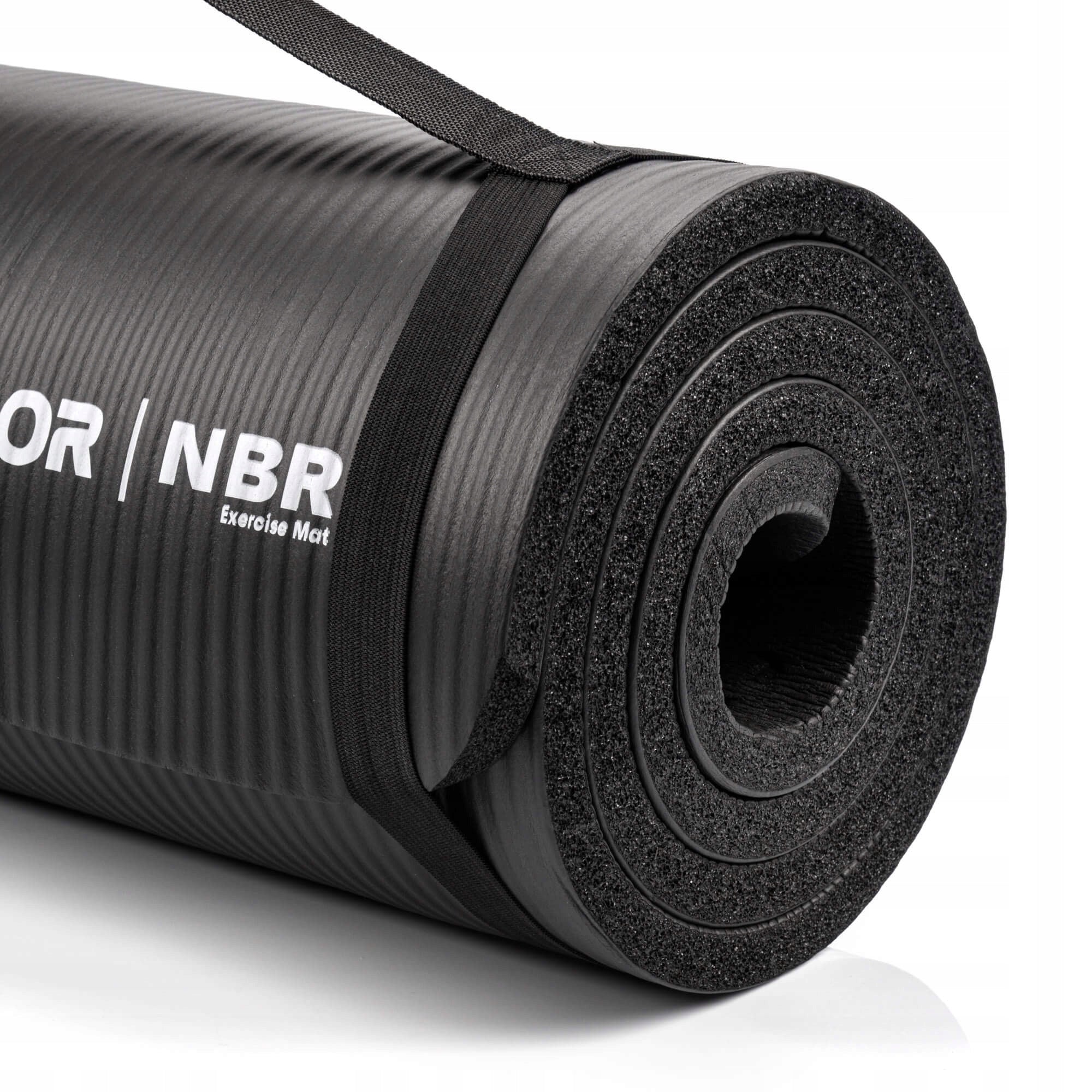Exercise mat thick NBR training yoga fitness handle Meteor 182 x 62 cm Brand Meteor