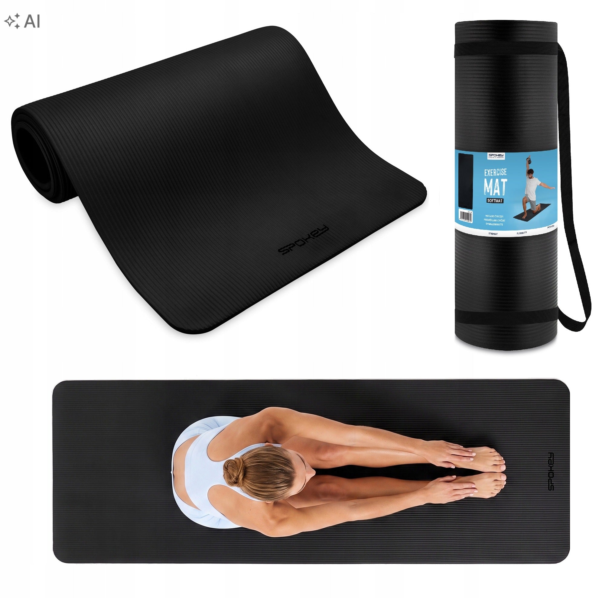 Exercise mat thick Yoga Gymnastic Training Fitness SOFTMAT 1,5 cm
