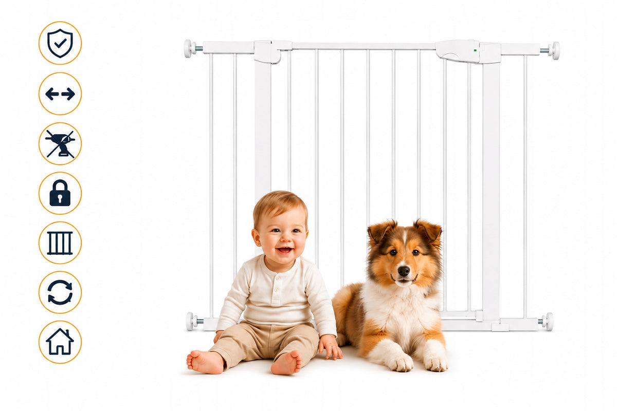 Expansion Security Gate 76-103cm Stair Barrier Without Drilling Manufacturer code G1