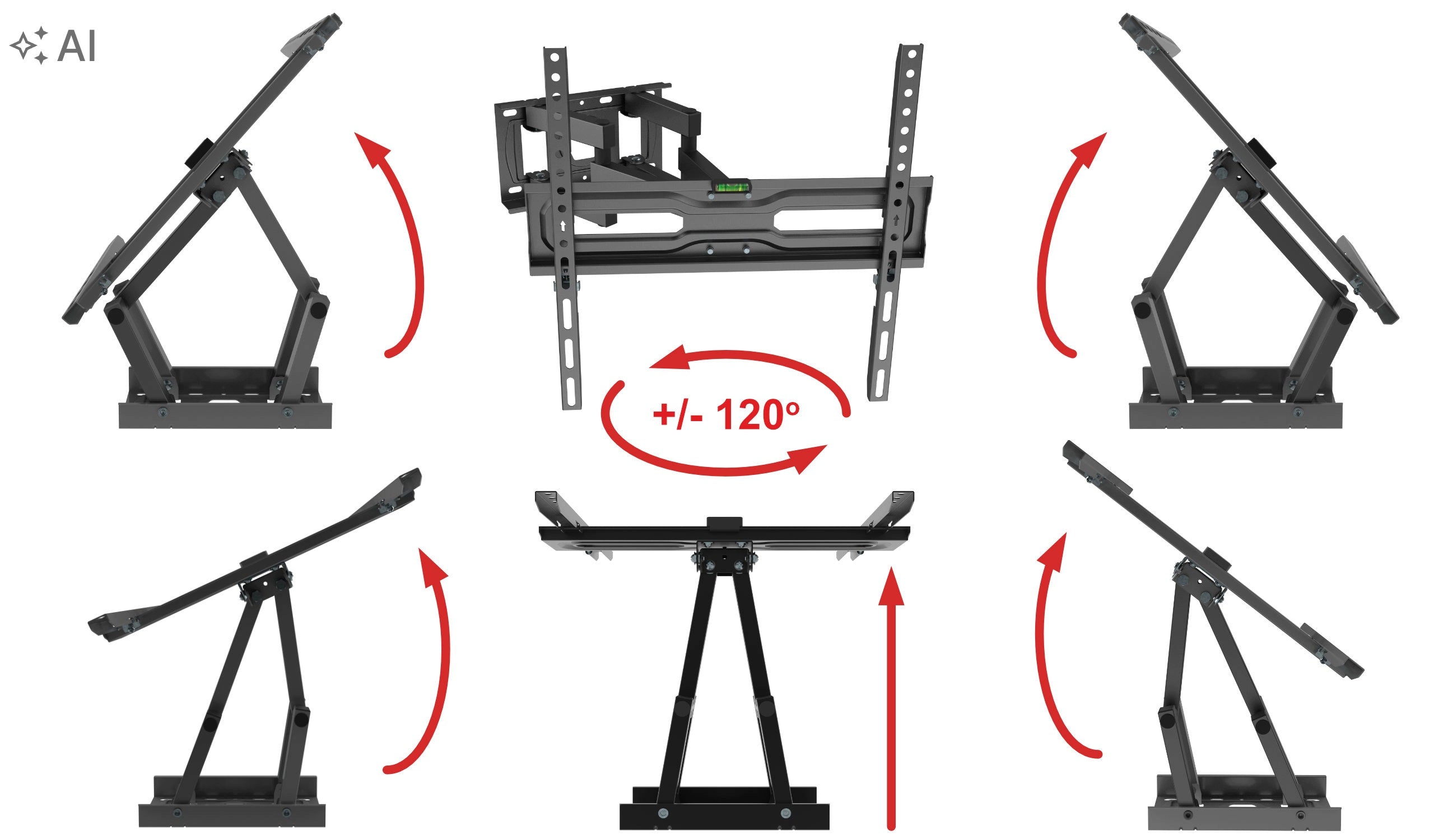 Extra Strong Wall Mount for TV 32-70 Inches Rotating TV Hanger Packaging status original
