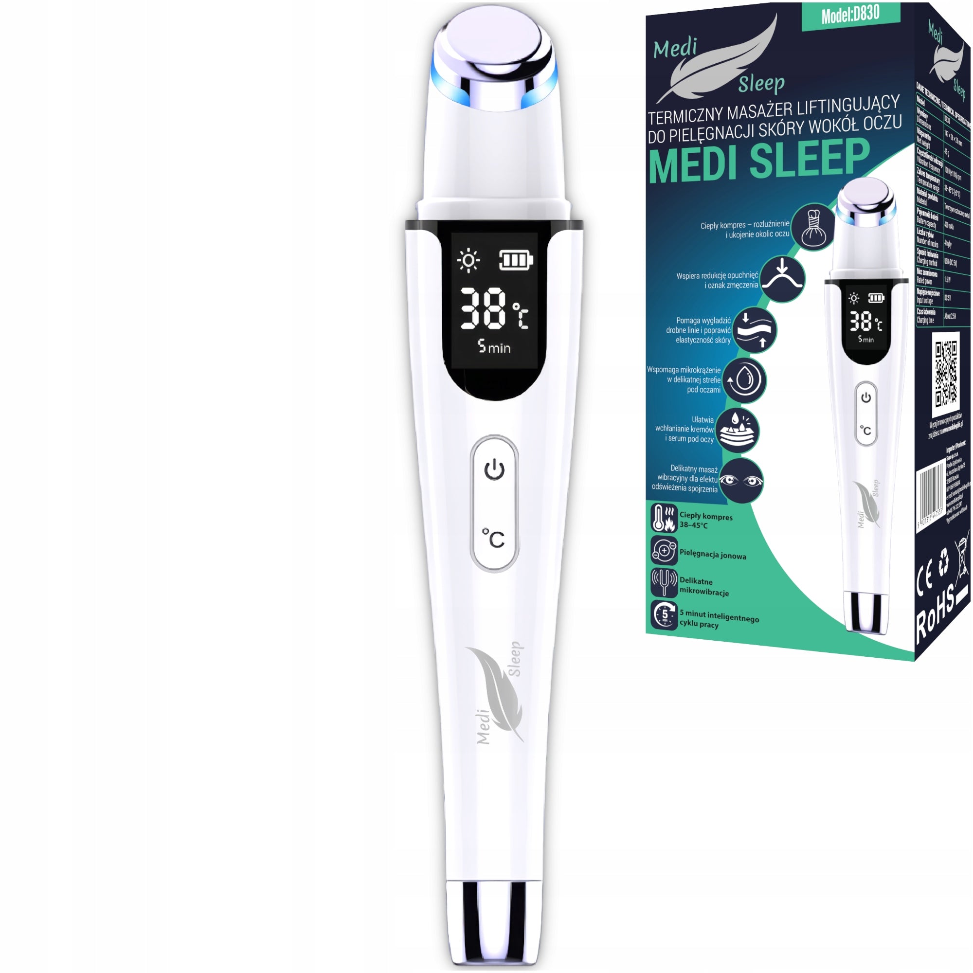 Eye Massager Mouth Eye Area Thermal LED Warm Compress LCD Vibration