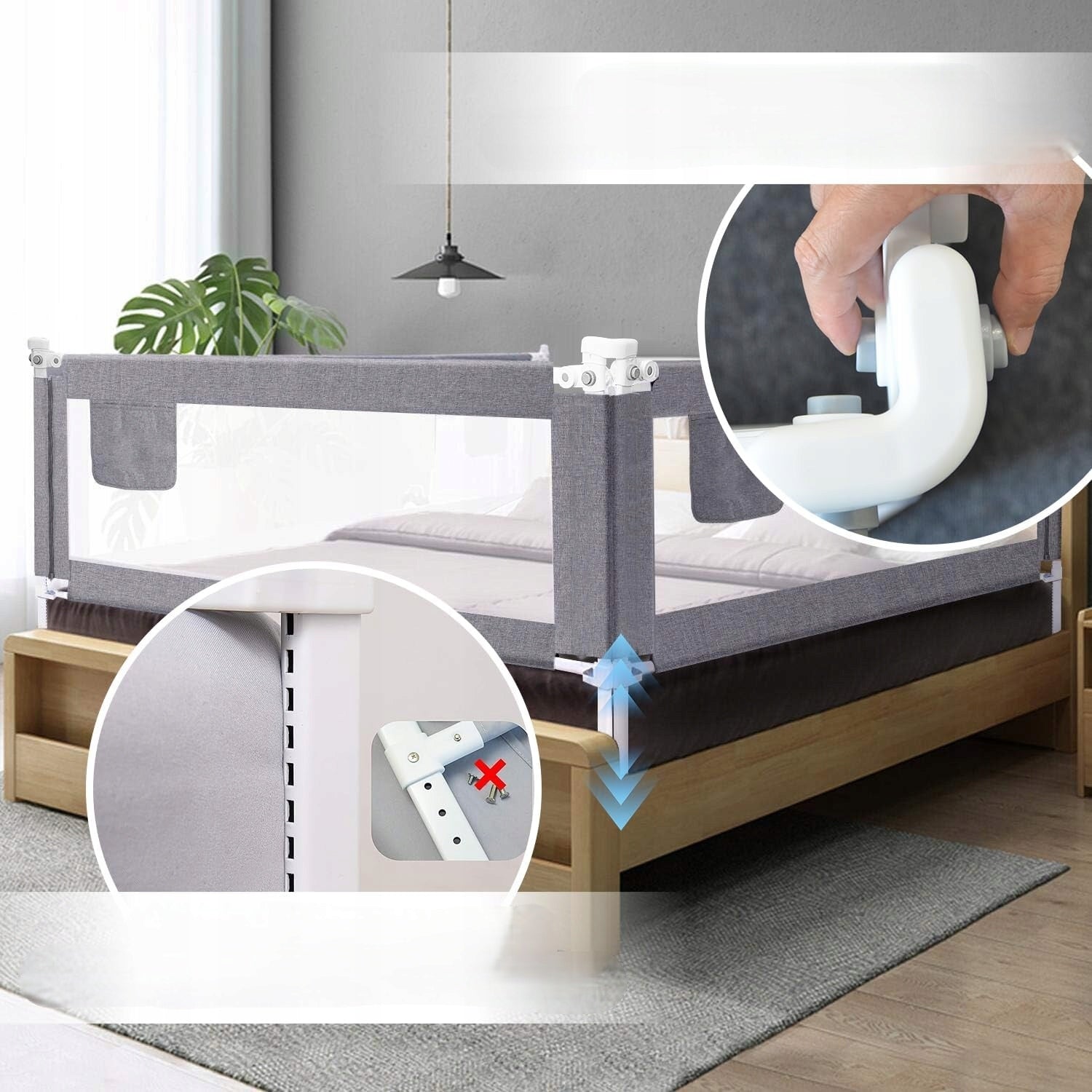 Eyeleaf Crib Rail Cover - Gray, 2m (200cm) Brand Eyeleaf
