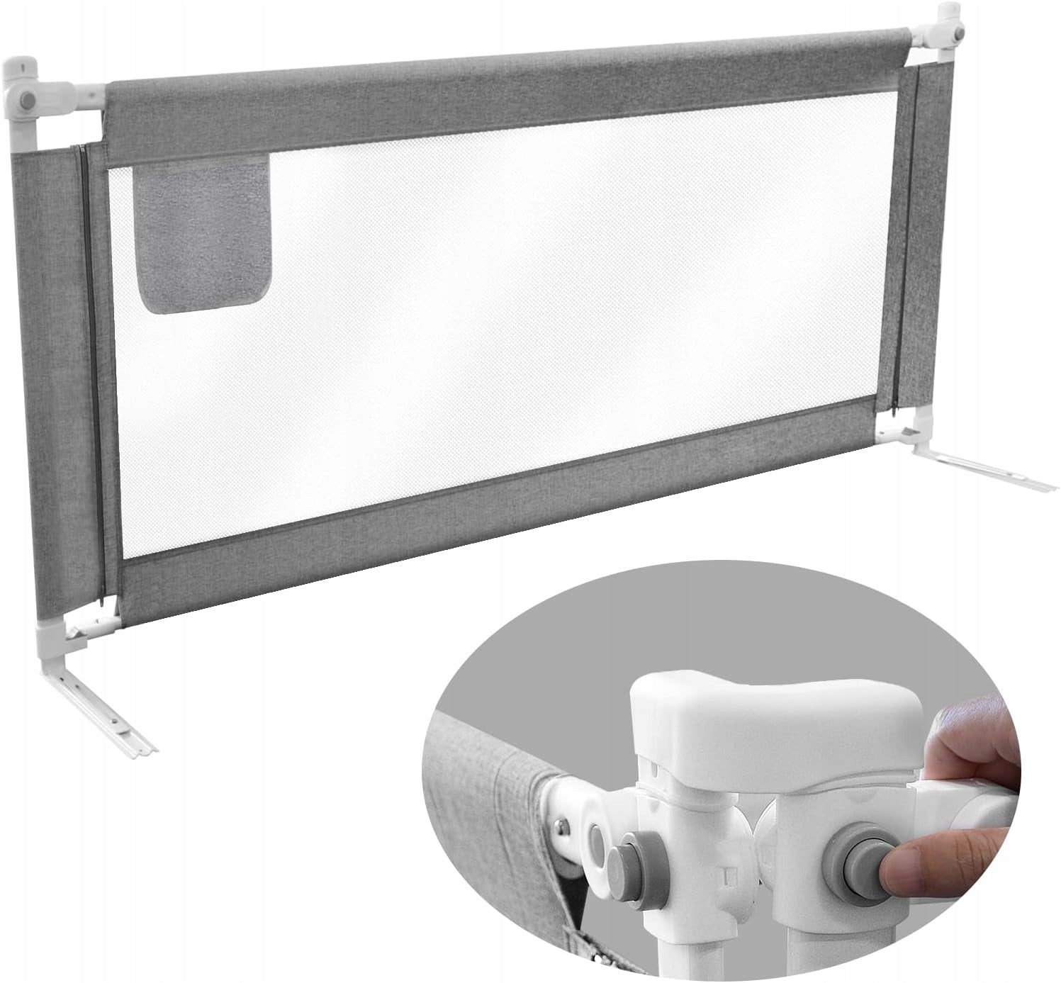 Eyeleaf Crib Rail Cover - Gray, 2m (200cm)