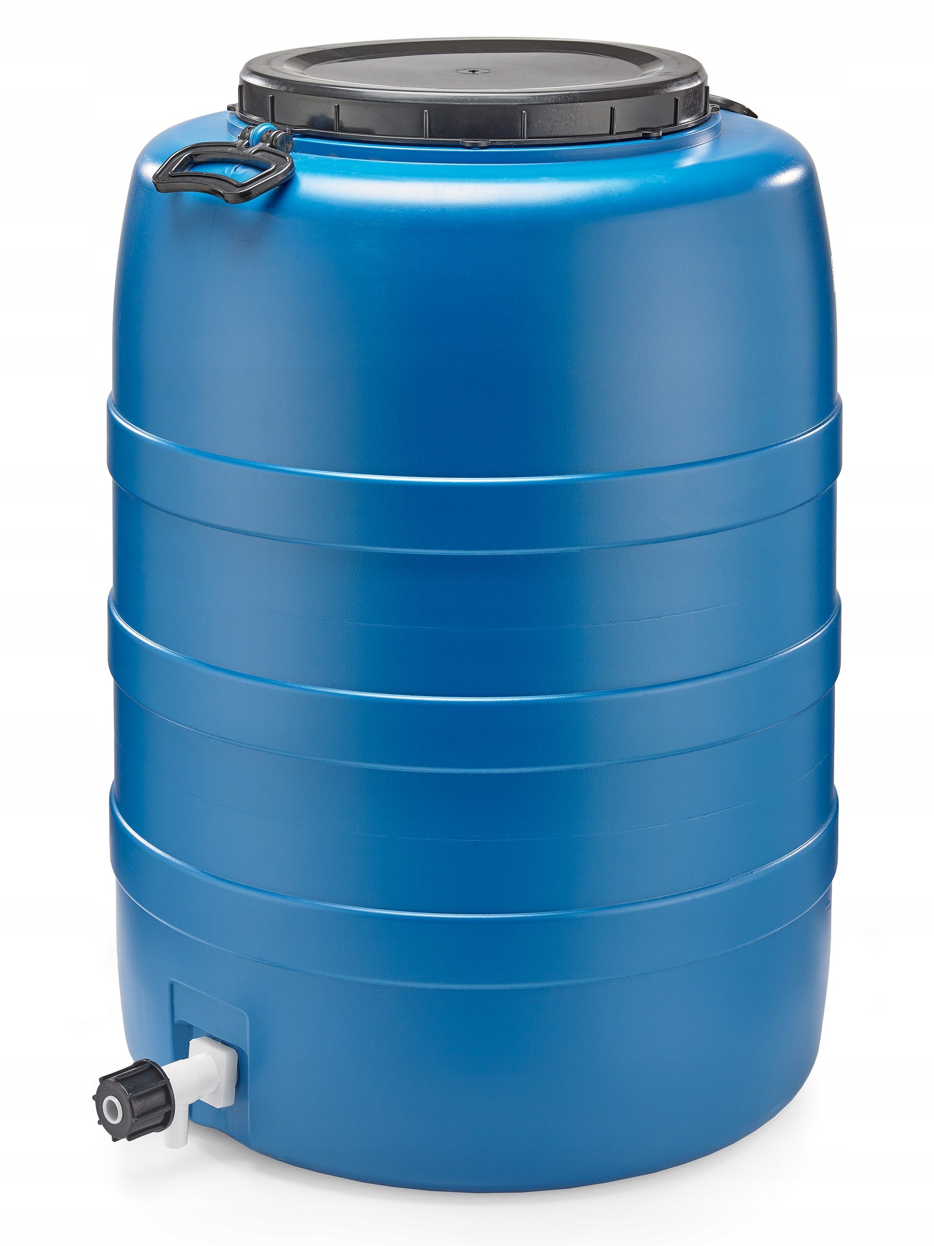 F&R PLASTIC BARREL 120L FOR WATER WITH HANDLES AND TAP BLUE