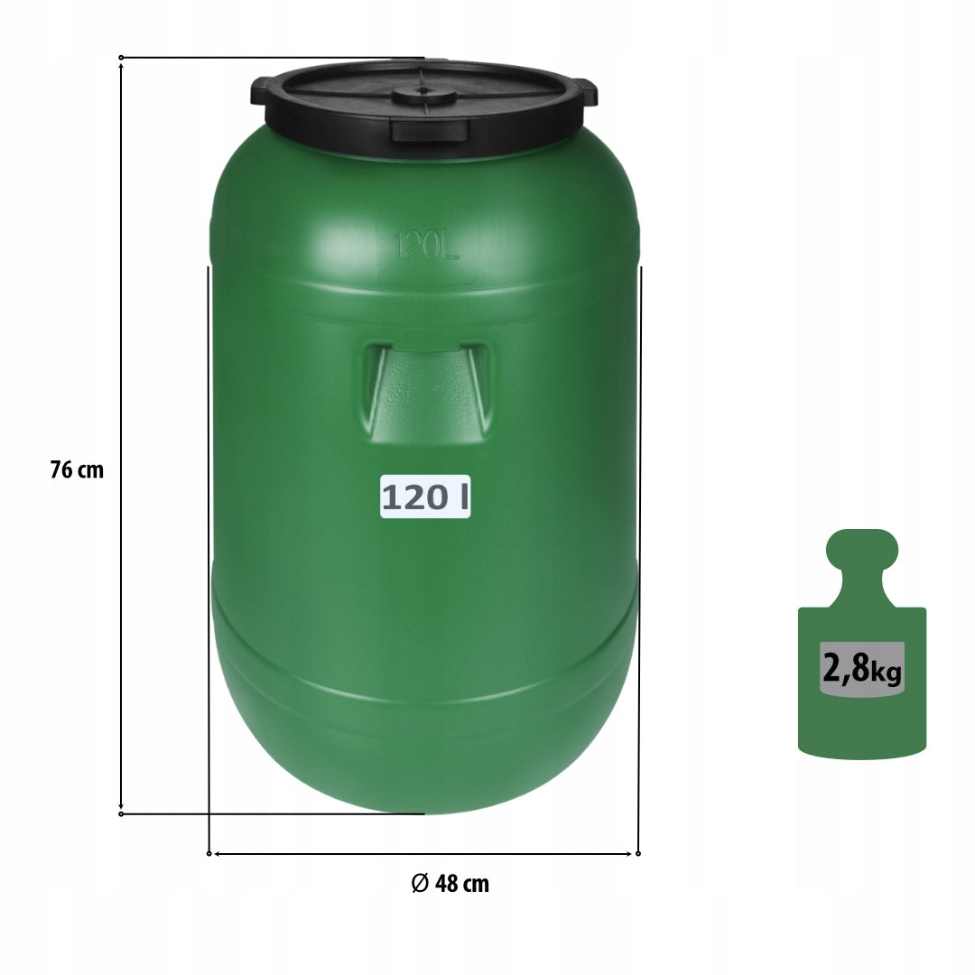 F&R PLASTIC BARREL 120L SCREW-ON FOR RAINWATER AND STORAGE Brand FR