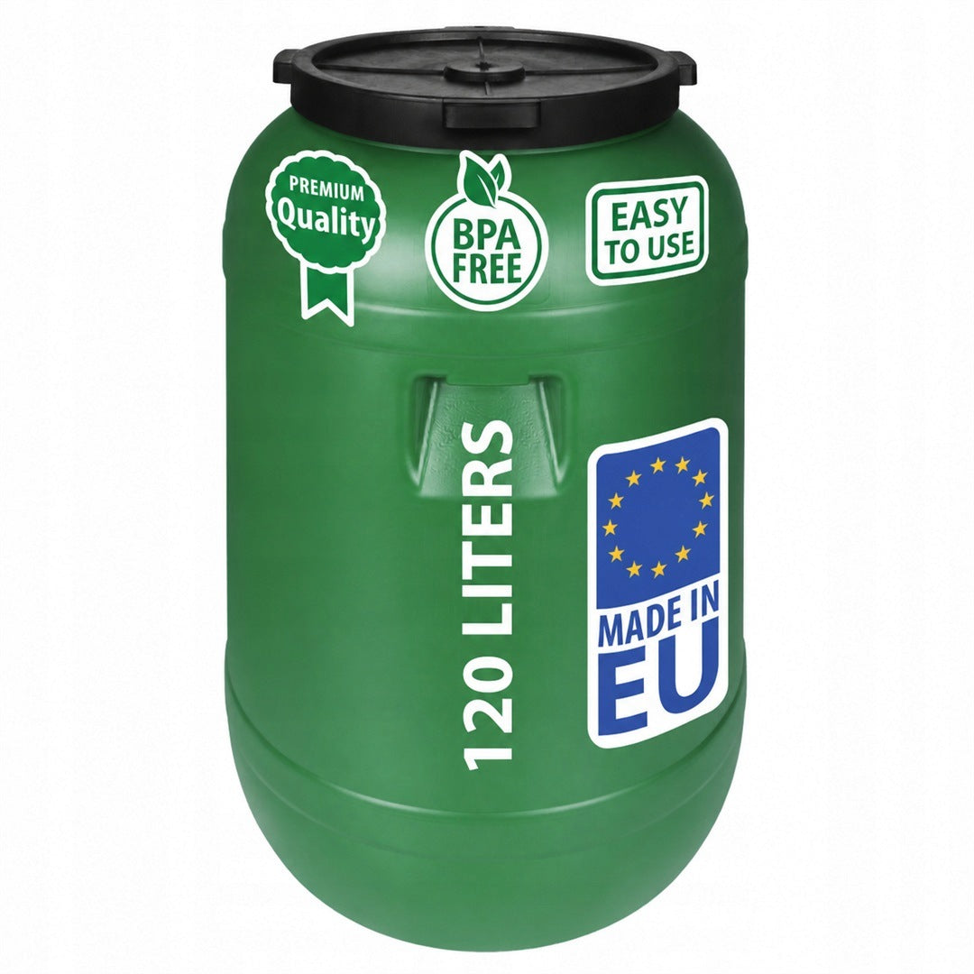 F&R PLASTIC BARREL 120L SCREW-ON FOR RAINWATER AND STORAGE Manufacturer code FR0349