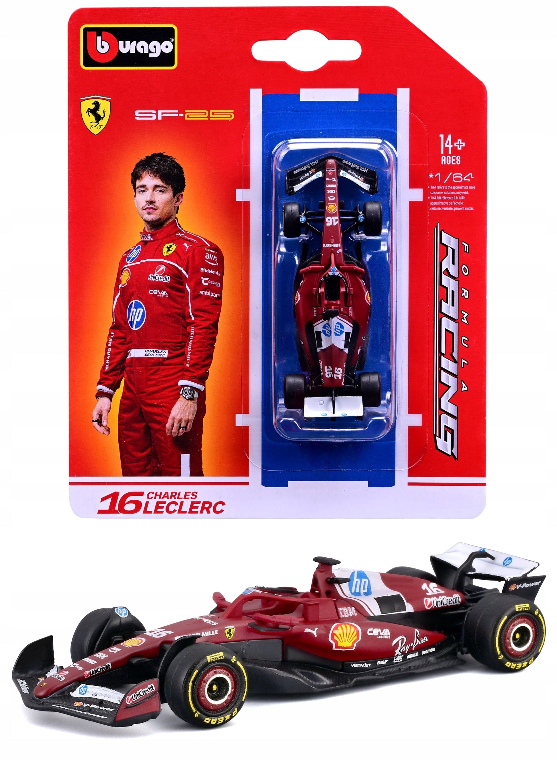 F1 Ferrari SF-25 2025 Charles Leclerc 1:64 BBURAGO 18-56801