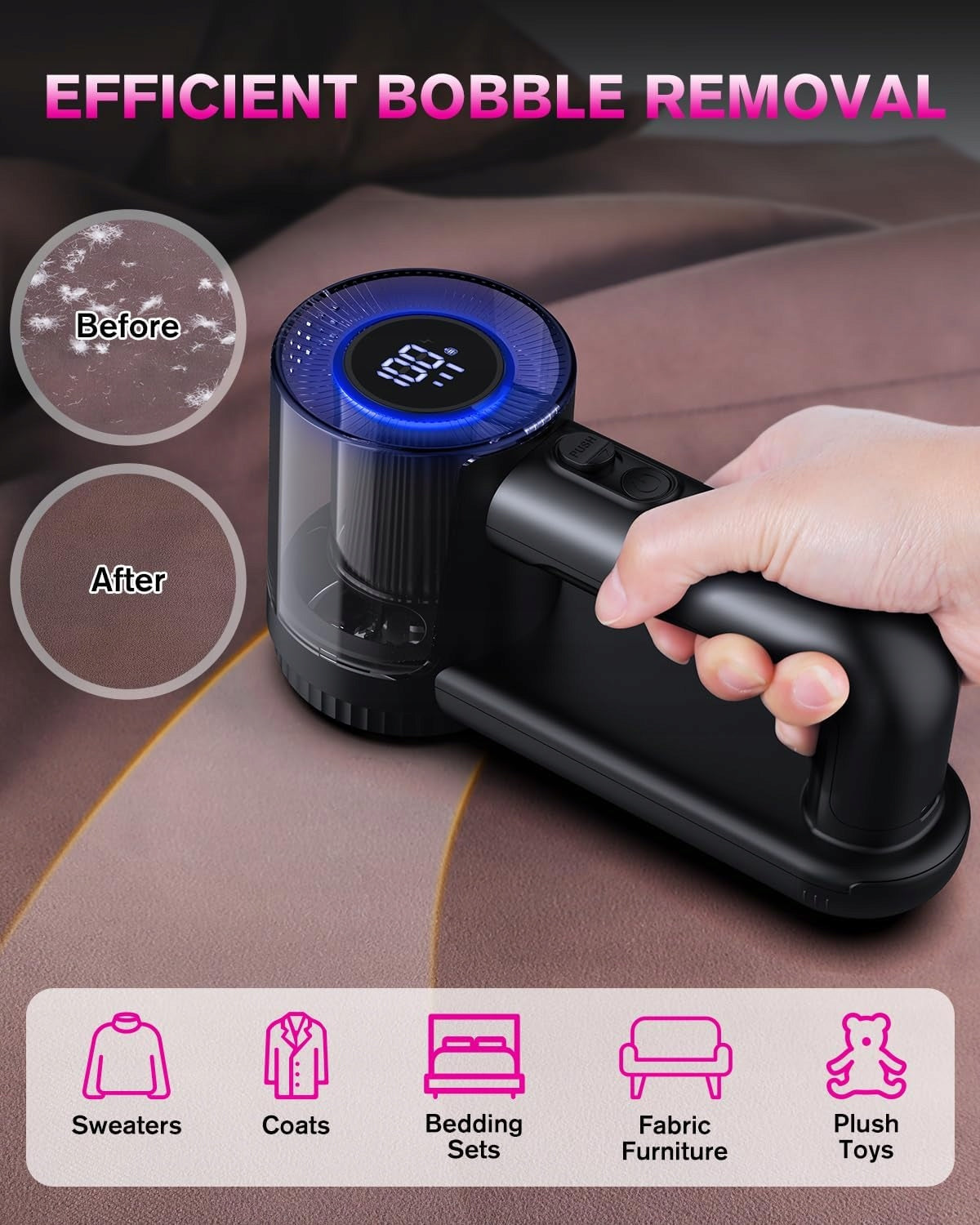 FABRIC SHAVER ELECTRIC USB-C LED 6 BLADES 3 SPEEDS LARGE TANK EAN (GTIN) 5906663192524