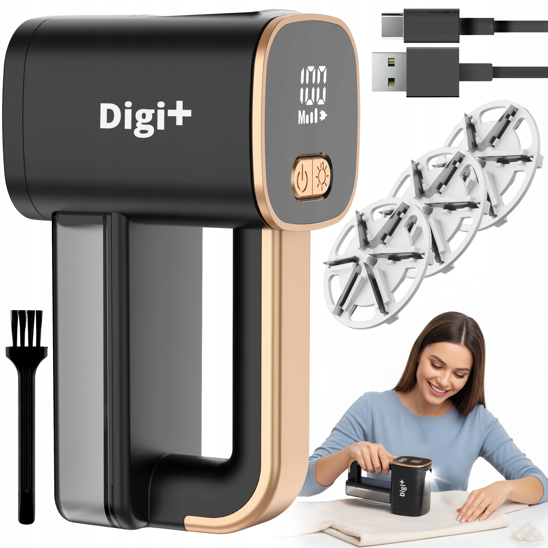 FABRIC SHAVER SWEATERS UPHOLSTERY STRONG RECHARGEABLE BATTERY 2000mAh USB LED