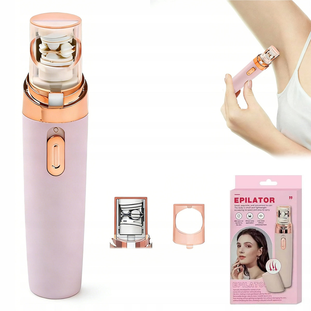 FACE EPILATOR, SAFE FOR SENSITIVE SKIN, USB ANTIBACTERIAL