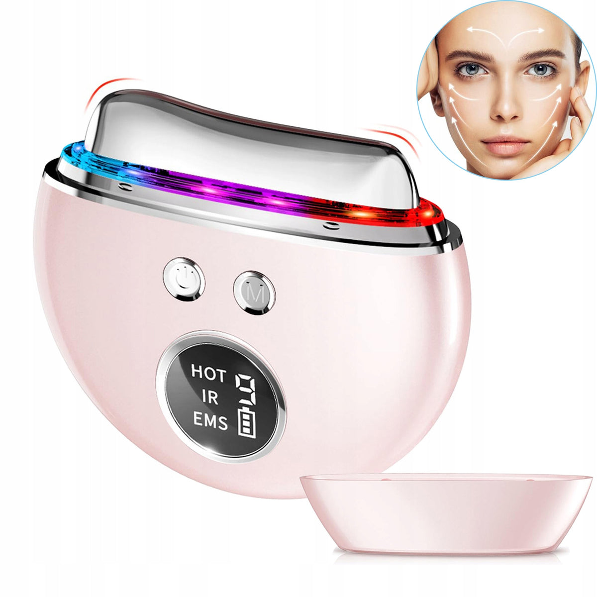 FACE MASSAGER EMS GUA SHA LED THERAPY 4 MODES LIFTING BEAUTIFUL SKIN USB