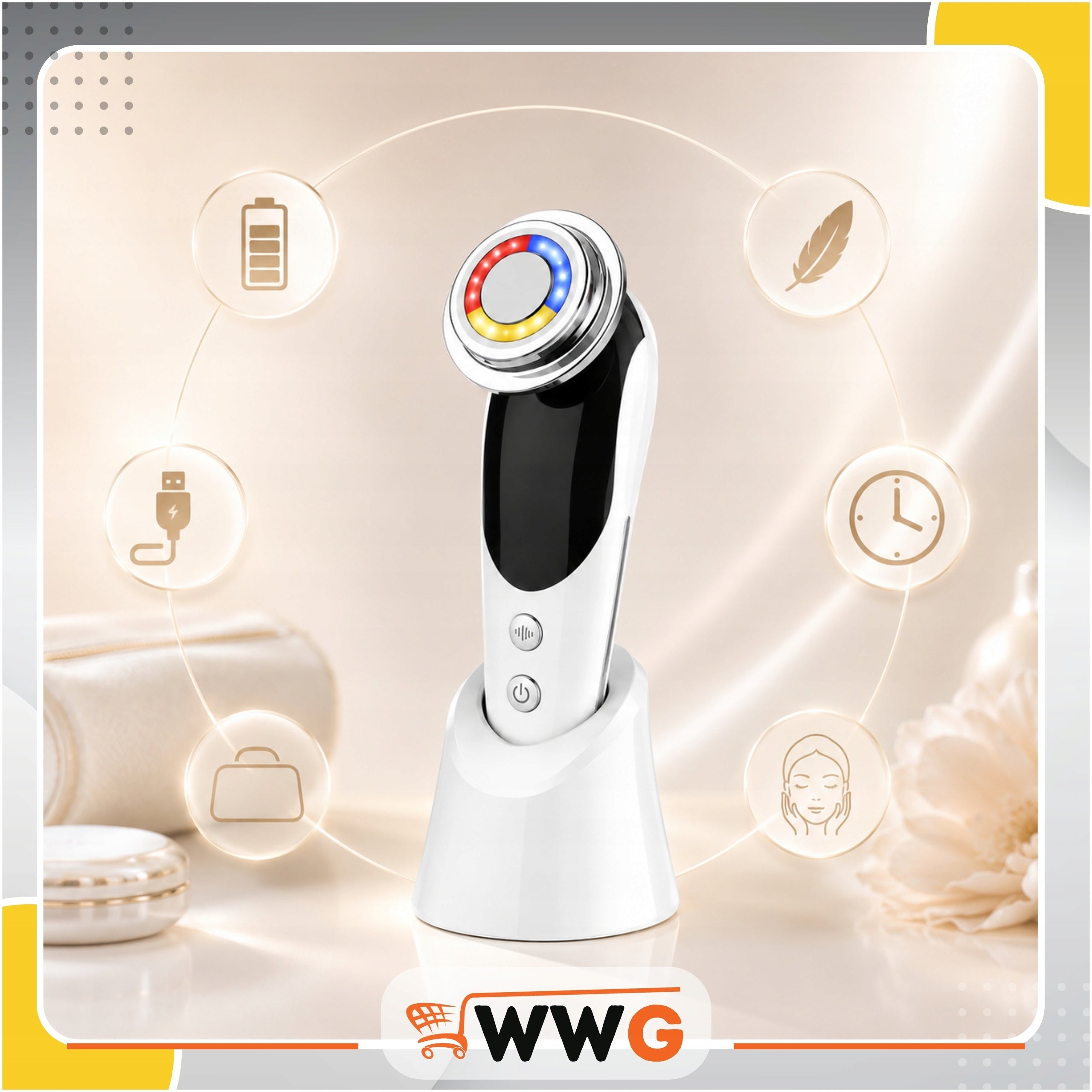 FACE MASSAGER EMS NEEDLELESS MESOTHERAPY LED USB C LIFTING MASSAGE GIFT Packaging status original