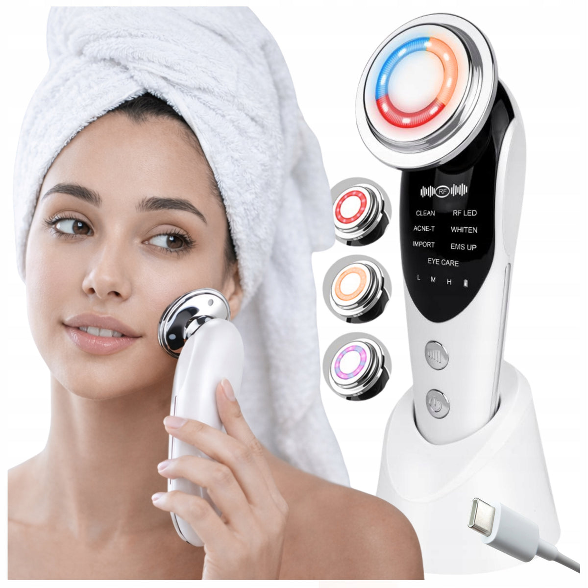 FACE MASSAGER NURSING LIFTING MESOTHERAPY ULTRASOUND 7IN1 Packaging status original