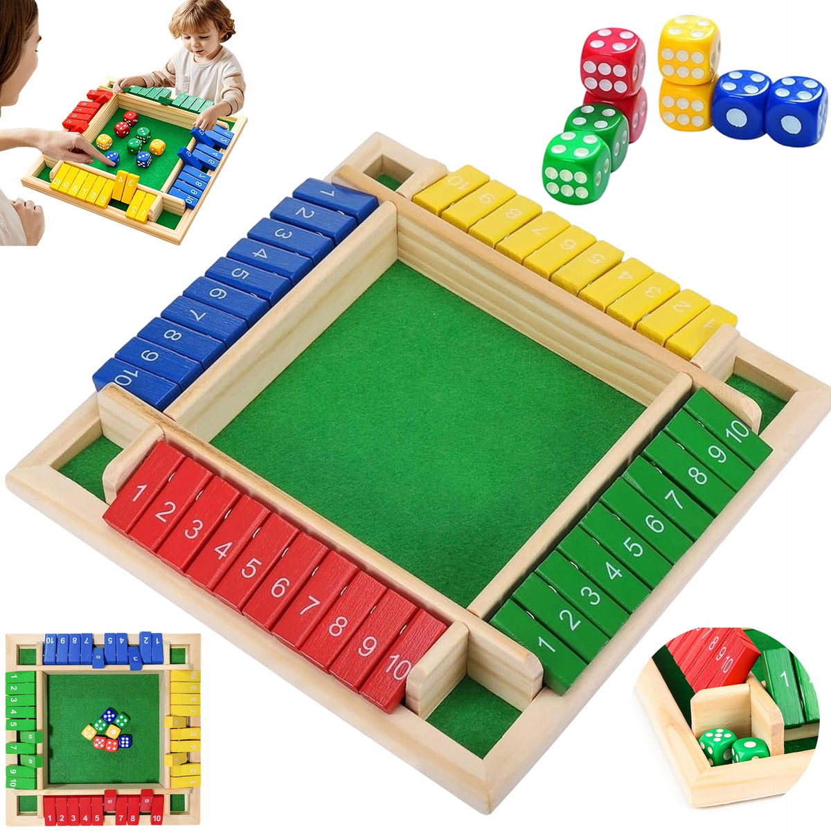 FAMILY GAME CLOSE WOODEN PUZZLE BOX FOR 2-4 PEOPLE
