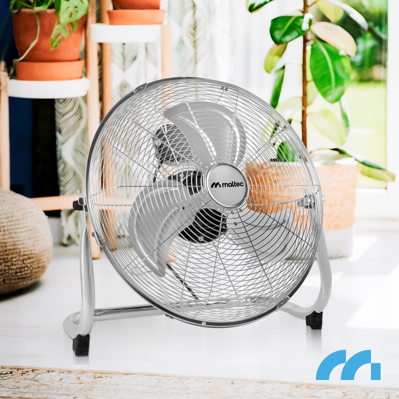 FAN CIRCULATOR METAL FLOOR FAN STRONG LARGE QUIET 45CM 80W Brand Maltec