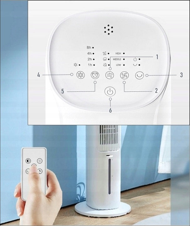 FAN COLUMN AIR CONDITIONER AROMA XXL 106CM 3L LED REMOTE CONTROL MEGA POWER 60W Control remote