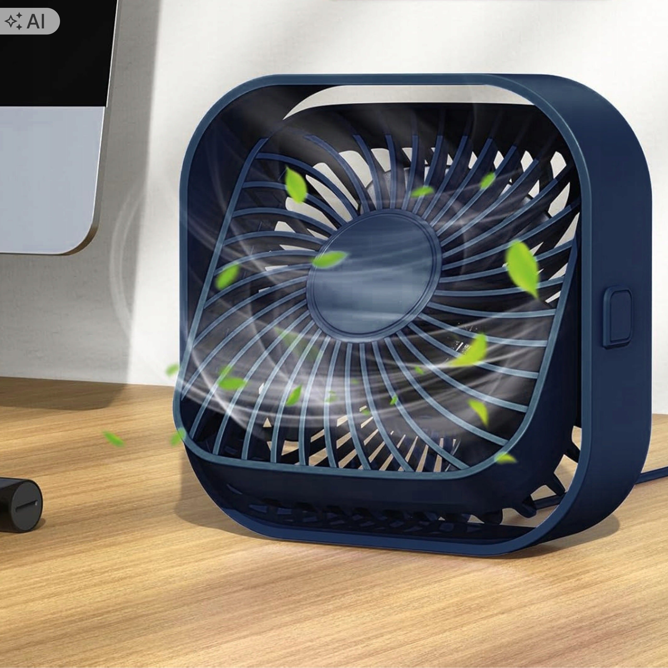 FAN DESK FAN USB FAN 3 MODES COOLING ADJUSTABLE BLUE Packaging status original