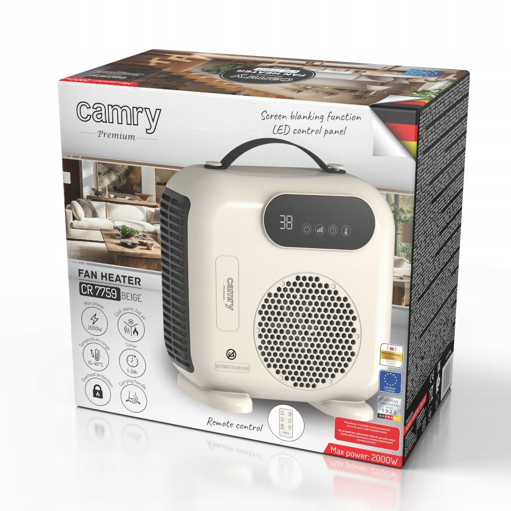 FAN ELECTRIC HEATER FAROLKA THERMOSTAT 2000W LCD PILOT 2in1 Packaging status original