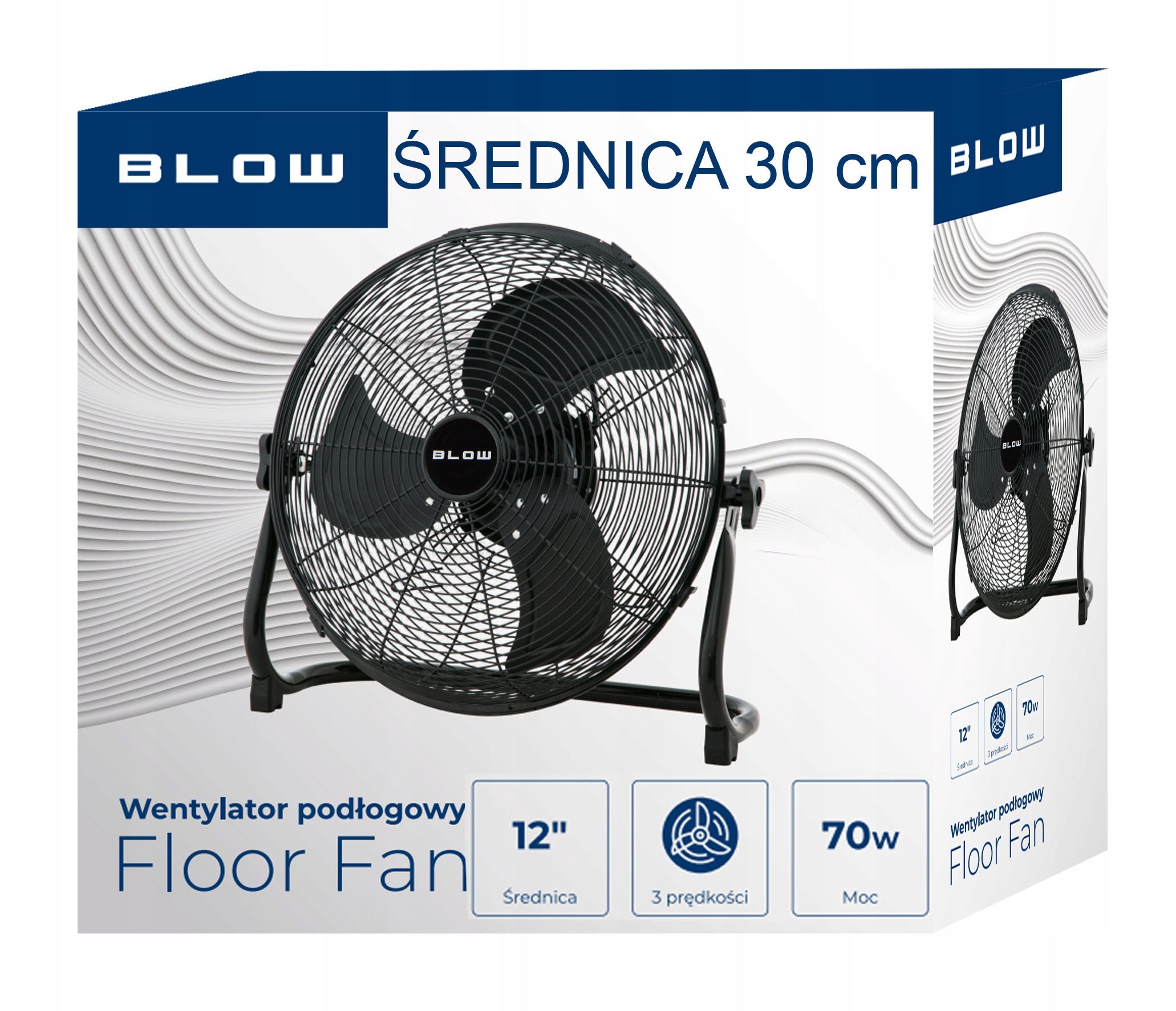 FAN FLOOR CIRCULATOR POWERFUL QUIET 70W 3 MODES BLACK 30CM Functions air purification oscillation tilt angle adjustment