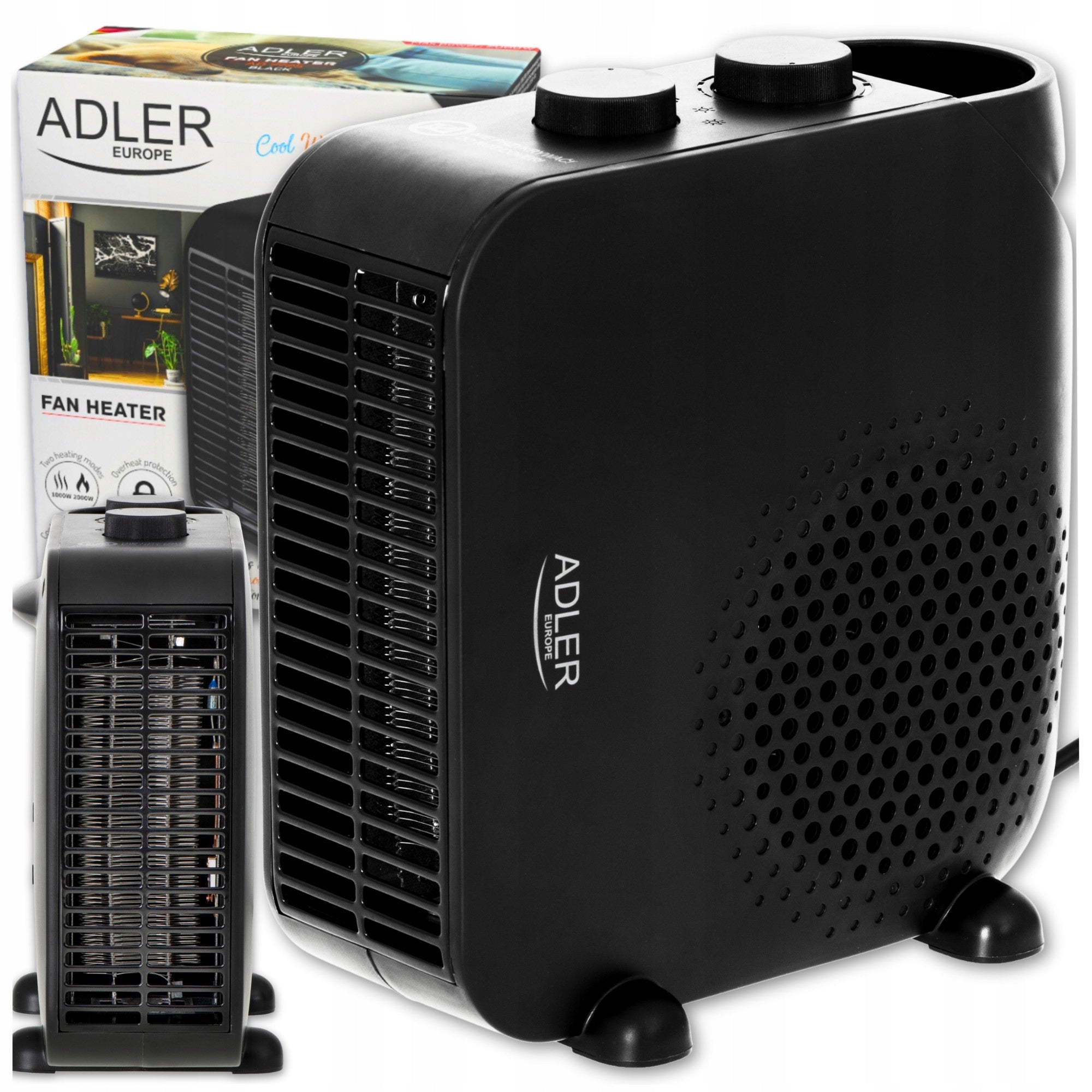 FAN HEATER APRON ELECTRIC HEATER 2000W 2 LEVELS WITH THERMOSTAT