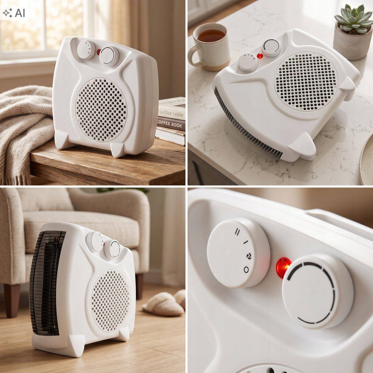 FAN HEATER APRON ELECTRIC HEATER 2000W WITH THERMOSTAT 3 LEVELS Packaging status original