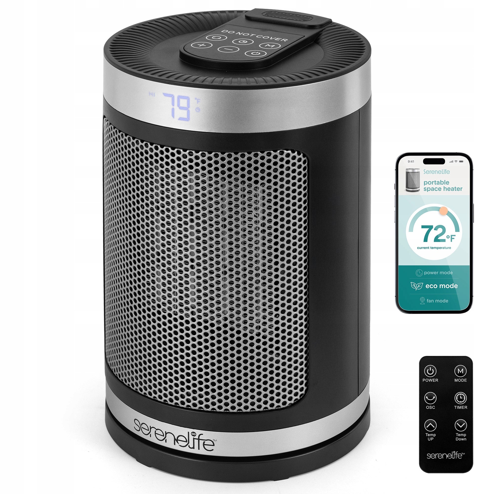 FAN HEATER CERAMIC ELECTRIC HEATER 1500W SERENELIFE Manufacturer code SLSPCHTRW3BK