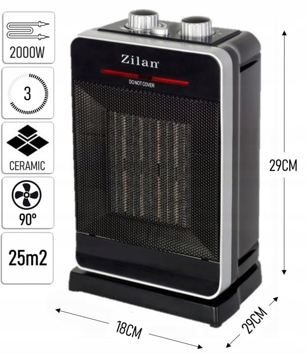 FAN HEATER CERAMIC ZILAN 2000W EAN (GTIN) 8682744806906
