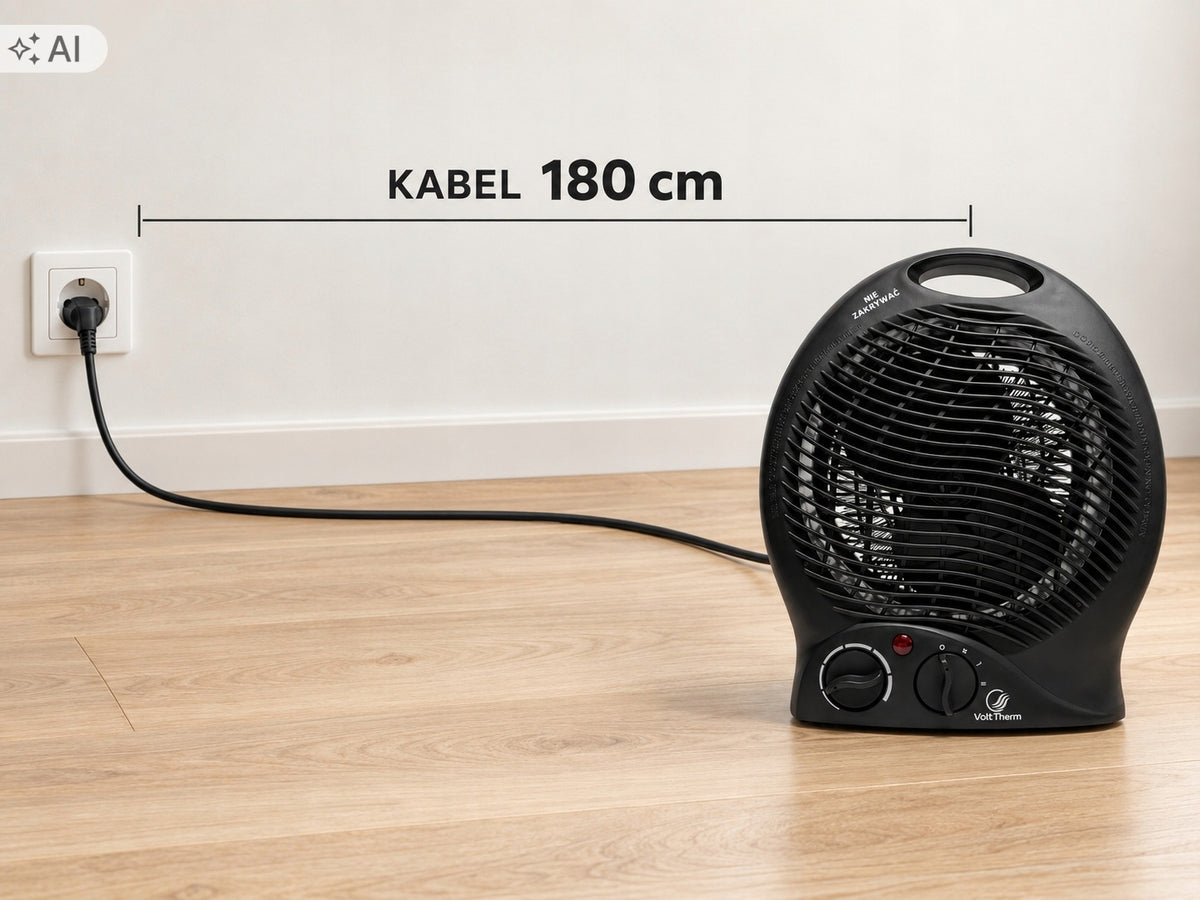 FAN HEATER FARELKA VOLTTHERM 2000W 3 HEATING LEVELS WITH THERMOSTAT Packaging status original