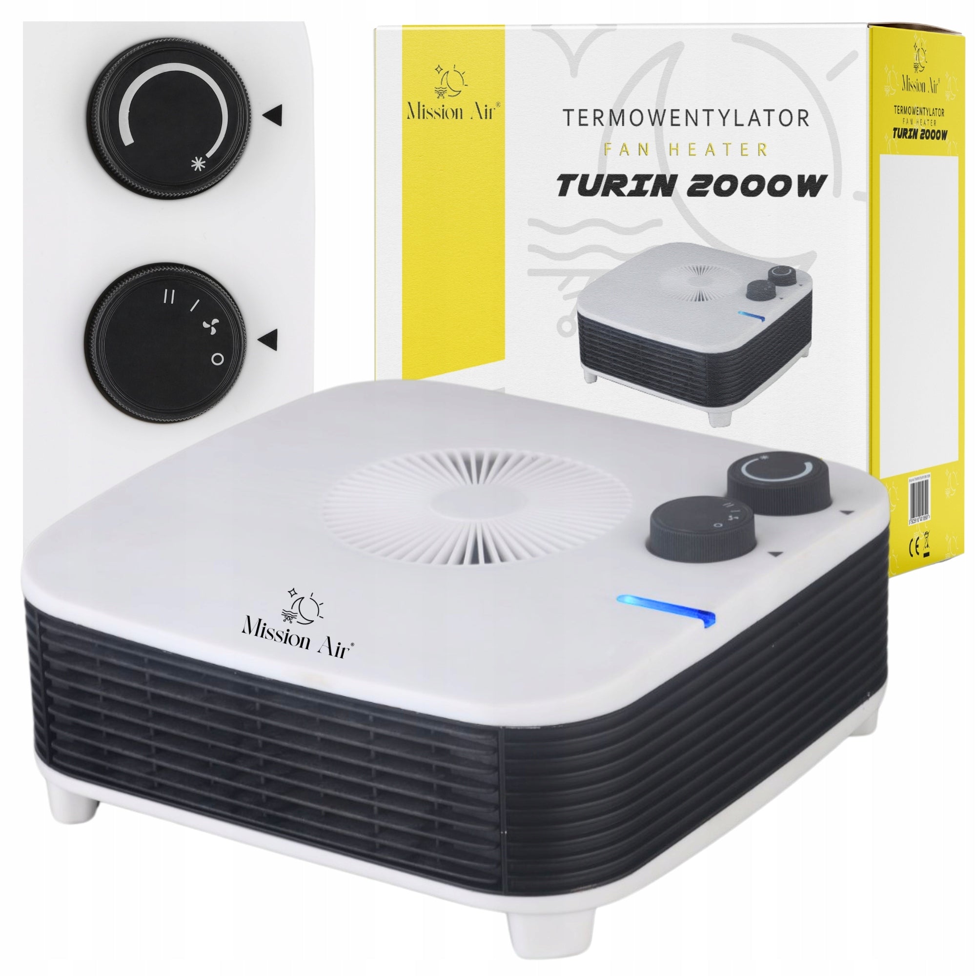 FAN MINI DESK HEATER ELECTRIC APRICOT WITH BLOWER 2000W