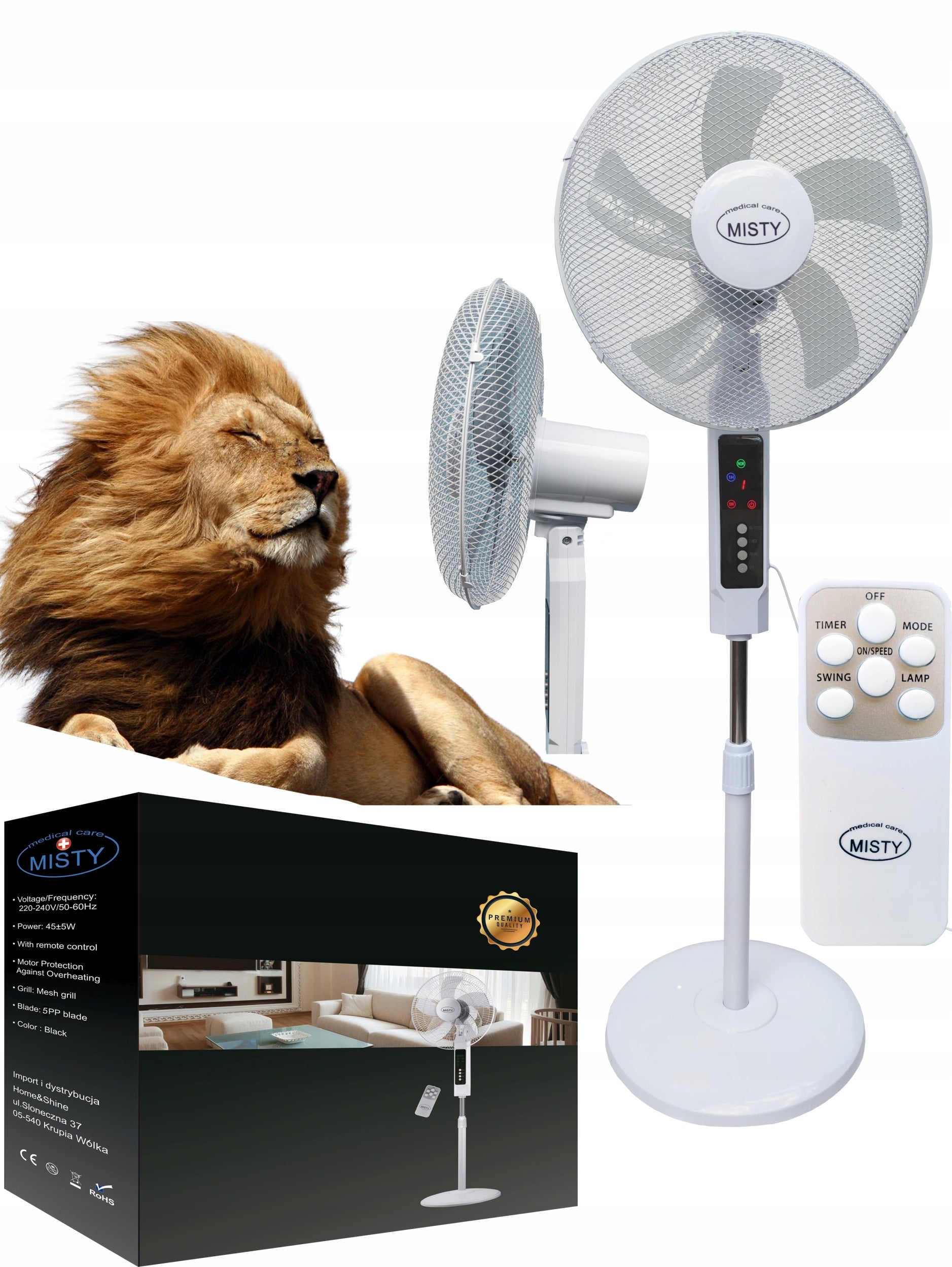 FAN MISTY LUX REMOTE CONTROL FULLY AUTOMATIC SILENT STABLE
