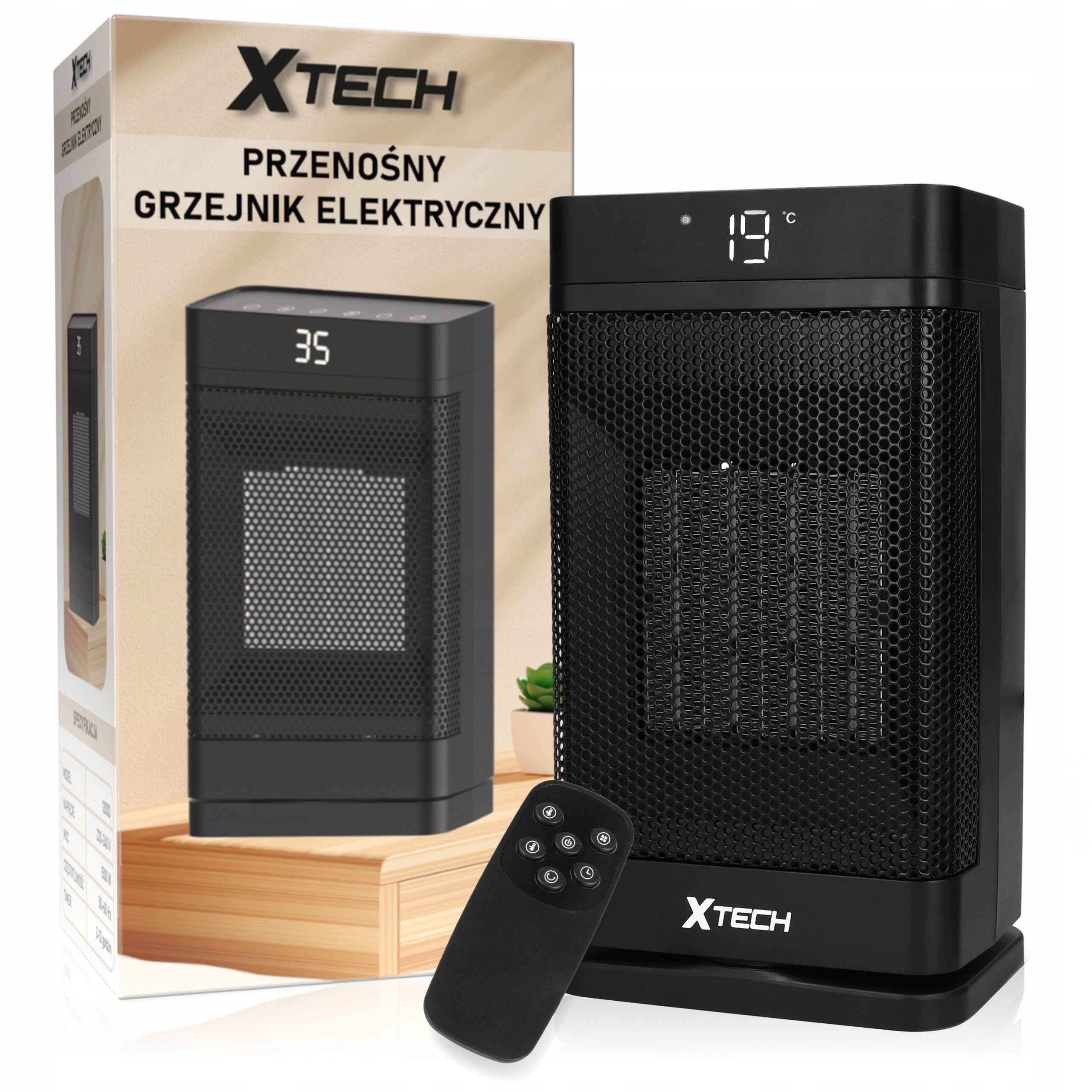 FAN PORTABLE HEATER FARELKA FOR ROOM WITH REMOTE CONTROL 1500 IN XTECH