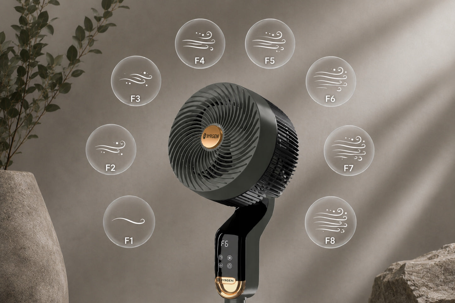 FAN STANDING FAN OSCILLATION 3D 8 LEVELS AROMATHERAPY REMOTE CONTROL LED Manufacturer code AIRA